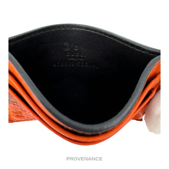 🔴 Gucci Card Holder Wallet - Orange MicroGuccissima Leather - Picture 4 of 4
